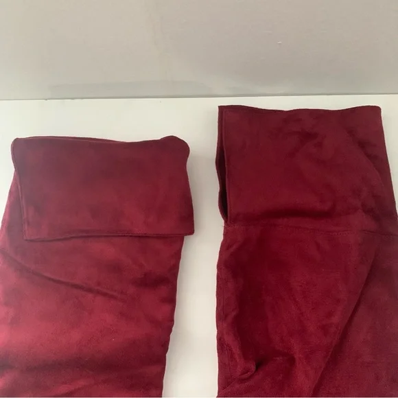 Michael Antonio Over the Knee Burgundy Heeled Suede Boots Size 10 - Picture 3 of 7